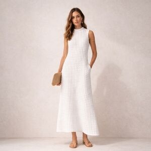 Jon & Anna White Textured Maxi Dress